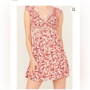 Angie waist bust short sleeve floral mini dresss